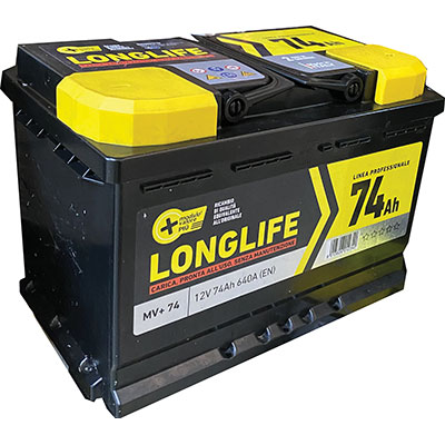 BATTERIA AUTO MODULO VALORE + AH 74 DX SPUNTO 640A mm. 278 x 175 H.mm 190