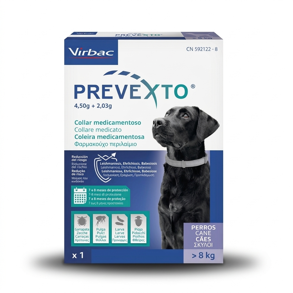 Virbac Prevexto Collare Antiparassitario per Cani Superiori a 8 kg (70 cm)